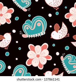 Romantic floral texture. Copy that square to the side and you'll get seamlessly tiling pattern which gives the resulting image the ability to be repeated or tiled without visible seams.