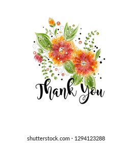 Romantic Floral Thank You Card Template Stock Vector (royalty Free 