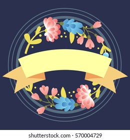 romantic floral vector card