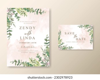 romantic floral wedding invitation card