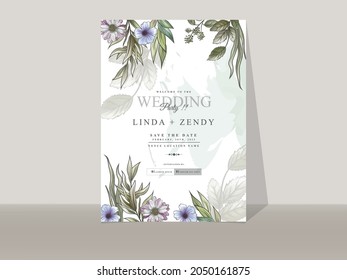 Romantic floral wedding invitations card