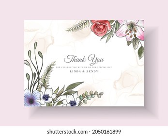 Romantic floral wedding invitations card