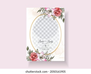 Romantic floral wedding invitations card