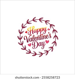 Romantic Floral Wreath with 'HAPPY VALENTINE'S DAY' Text
Valentine's Day Illustration with Colorful Flowers and Hearts
