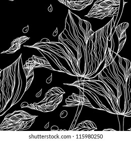 Romantic Flower Background  seamless retro floral pattern