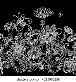 Romantic Flower Background  seamless retro floral pattern