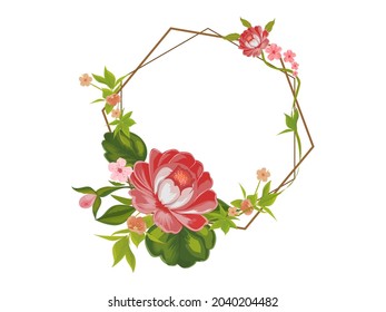 Bandera floral romántica con escritura a mano. Ilustración del vector