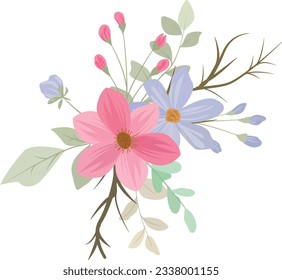 Los ramos de flores románticas son adecuados para decorar tarjetas de invitación o tarjetas de felicitación