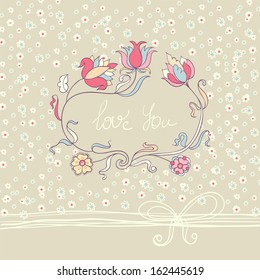 Romantic flower card