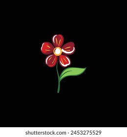  Romantische Blume und Blatt Illustration Perfekt für Poster, Instagram-Posts, Aufkleber