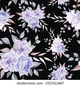 Romantic Flower Seamless Pattern With Purple Flower Decoration