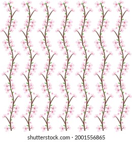 Romantic flower seamless pattern with purple flower decoration