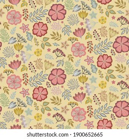 Flores románticas sin fisuras. Gráfica de doodle lindo. Elementos dibujados a mano. Colección vectorial imprimible de tarjeta de San Valentín, invitación, diseño de plantilla de afiches.