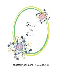 Romantic frame flowers vector image
