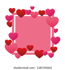 Romantic frame with hearts