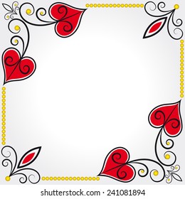 Romantic frame with hearts