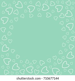 romantic frame with hearts. For prints, cards, invitations, birthday, holidays, party, celebration, wedding, Valentine's day. Vector illustration.