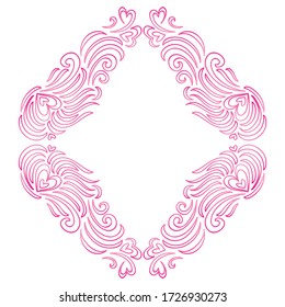 Romantic frame of hearts. Vector illustration