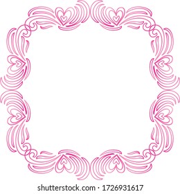 Romantic frame of hearts. Vector illustration