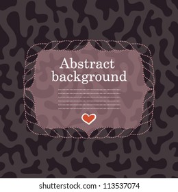 Romantic frame and seamless abstract background. Invitation or congratulations card template.