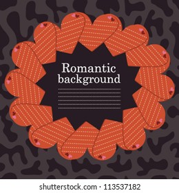 Romantic frame and seamless abstract background. Invitation or congratulations card template.