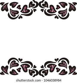 Romantic frame. Vector illustration