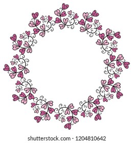Romantic frame. Vector illustration