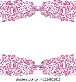 Romantic frame. Vector illustration
