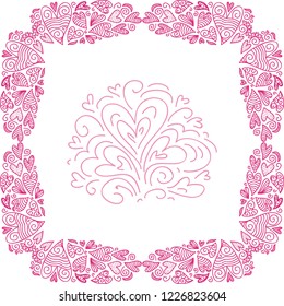 Romantic frame. Vector illustration