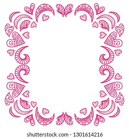 Romantic frame. Vector illustration