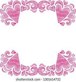 Romantic frame. Vector illustration