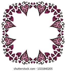 Romantic frame. Vector illustration