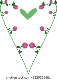 Romantische Rahmenvektor-Valentinrosen