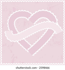 A romantic framed background with lace. File contains no gradients.