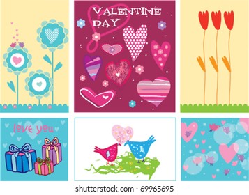 Romantic frames for Valentine's day. Cartoon. Vector art-illustration.