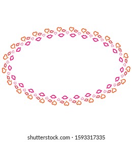 romantic framework from hearts for design. designer border for cards, text for Valentines Day