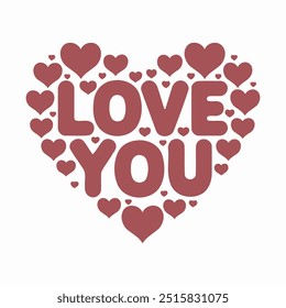 Romantic Free Vector Love You Message Card for Valentine’s Day