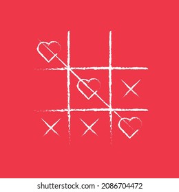 Caza romántica Tic Tac Toe Victory Hearts