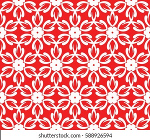 romantic geometric floral seamless pattern. Vector illustration. For modern interior design, fashion textile print, wallpaper
