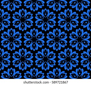 romantic geometric floral seamless pattern. Vector illustration. For modern interior design, fashion textile print, wallpaper, decor panel