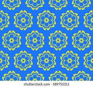 romantic geometric floral seamless pattern. Vector illustration. For modern interior design, fashion textile print, wallpaper,  