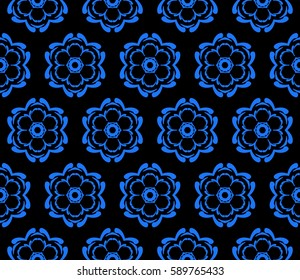 romantic geometric floral seamless pattern. Vector illustration. For modern interior design, fashion textile print, wallpaper,  