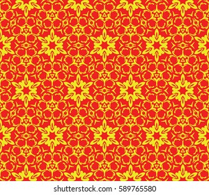 romantic geometric floral seamless pattern. Vector illustration. For modern interior design, fashion textile print, wallpaper,  