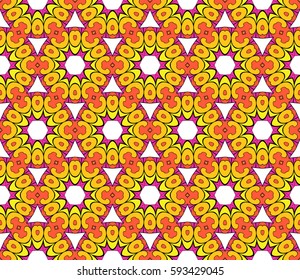 romantic geometric floral seamless pattern. Vector illustration. For modern interior design, fashion textile print, wallpaper, decor panel