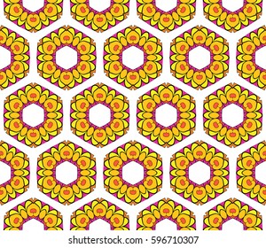 romantic geometric floral seamless pattern. Vector illustration. For modern interior design, fashion textile print, wallpaper, decor panel