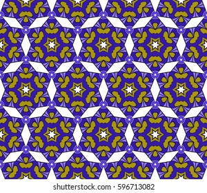 romantic geometric floral seamless pattern. Vector illustration. For modern interior design, fashion textile print, wallpaper, decor panel