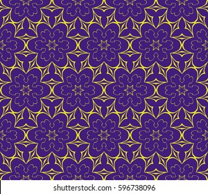 romantic geometric floral seamless pattern. Vector illustration. For modern interior design, fashion textile print, wallpaper, 