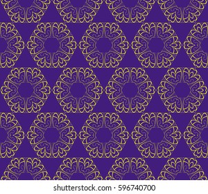romantic geometric floral seamless pattern. Vector illustration. For modern interior design, fashion textile print, wallpaper, 