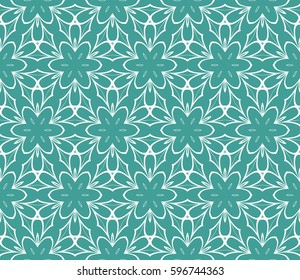 romantic geometric floral seamless pattern. Vector illustration. For modern interior design, fashion textile print, wallpaper, 