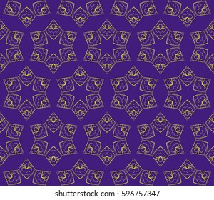 romantic geometric floral seamless pattern. Vector illustration. For modern interior design, fashion textile print, wallpaper, 